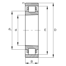 圆柱滚子轴承 N1913-K-M1-SP, 浮动轴承，带锥孔，锥度 1:12，可分离，带保持架，减少的径向内部游隙，加严公差