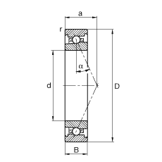 主轴轴承 HS71906-E-T-P4S, 调节，成对或单元安装，接触角 α = 25°，限制公差