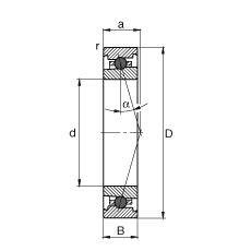 主轴轴承 HC7000-C-T-P4S, 调节，成对或单元安装，接触角 α = 15°，陶瓷球，限制公差