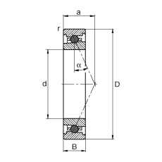 主轴轴承 HC71904-E-T-P4S, 调节，成对或单元安装，接触角 α = 25°，陶瓷球，限制公差