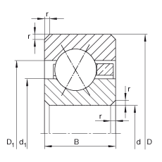 薄截面轴承 CSXC090, 四点接触球轴承，类型X，运行温度 -54°C 到 +120°C