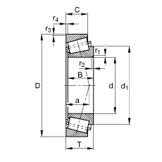 圆锥滚子轴承 30316-A, 根据 DIN ISO 355 / DIN 720 标准的主要尺寸，可分离，调节或成对