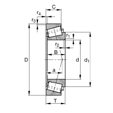 圆锥滚子轴承 K559-552-A, 英制尺寸，可分离，调节或成对