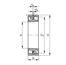 调心滚子轴承 230/500-B-K-MB, 根据 DIN 635-2 标准的主要尺寸, 锥孔，锥度 1:12